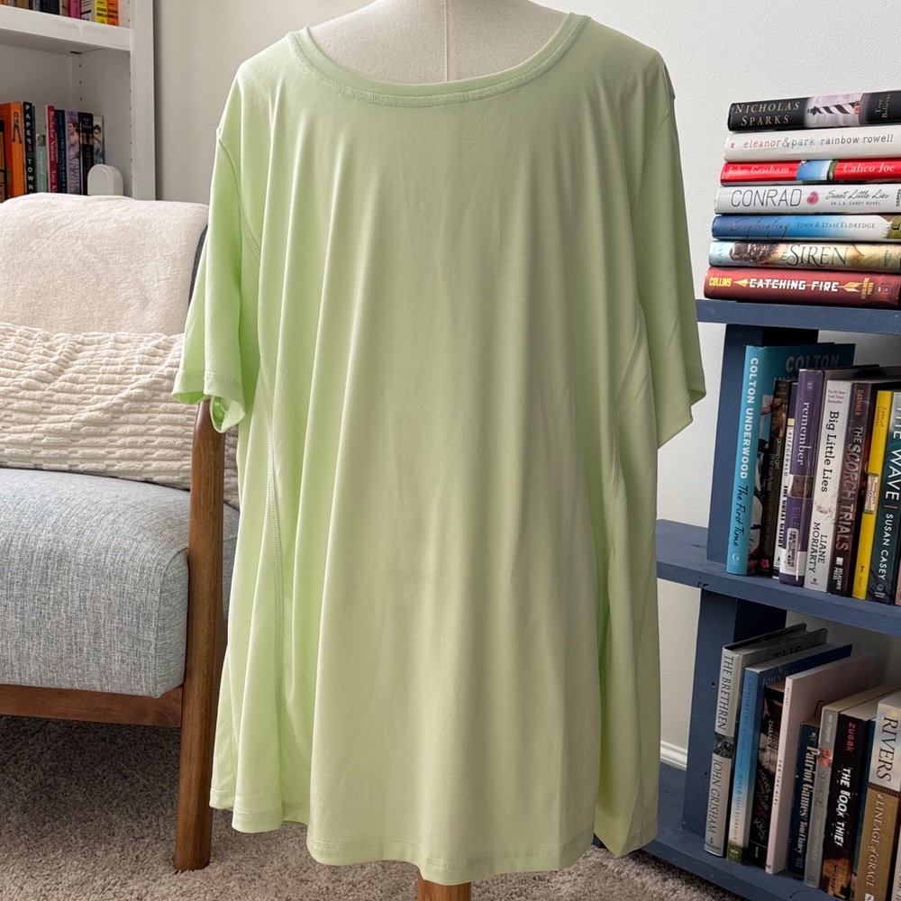 Karen Scott Light Green Short Sleeve Top
